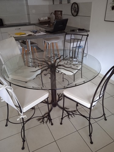 Table ronde manger - manger, verre